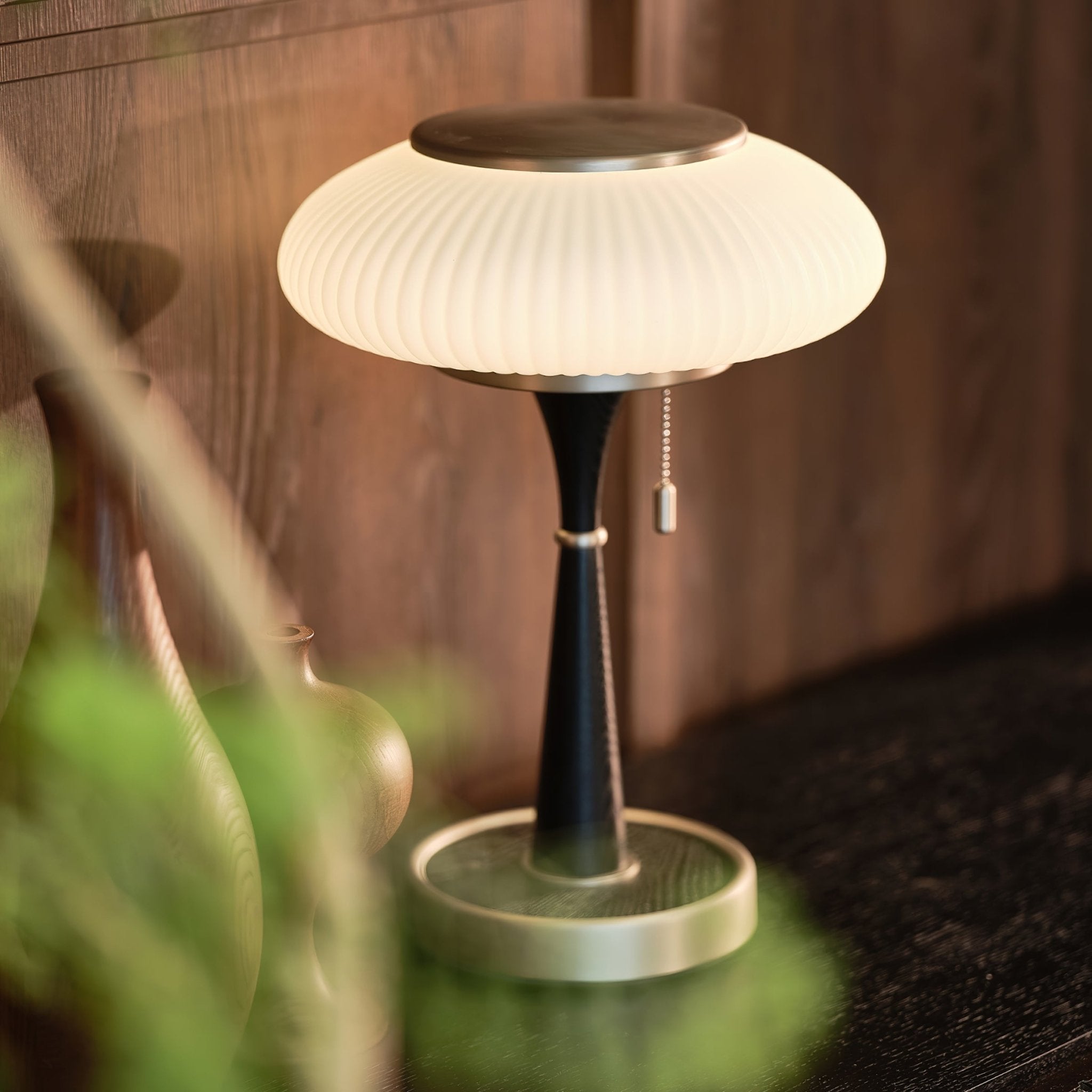 Lampa stołowa z kloszem w kształcie grzybka | oświetlenie w stylu vintage na biurka i szafki nocne – Lamylie