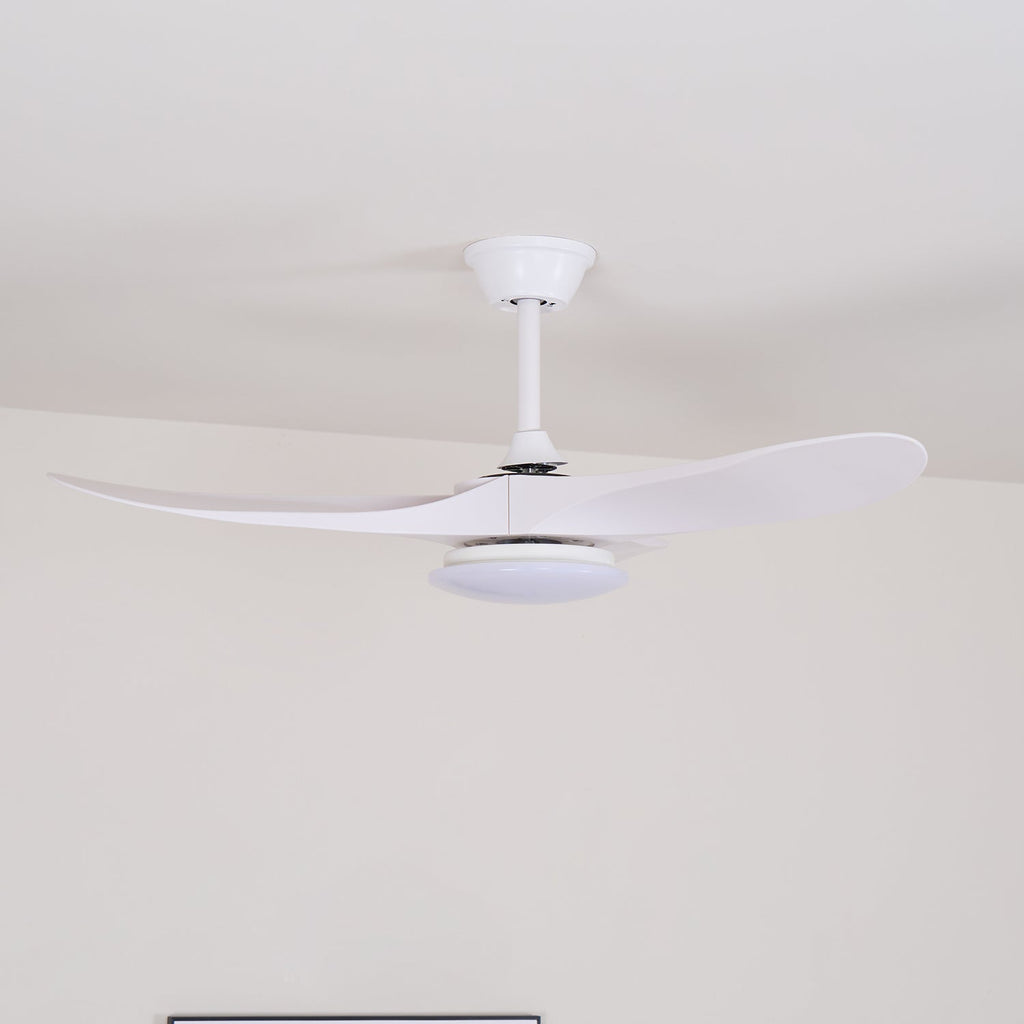 Takvifte med LED-belysning – moderne design med trestruktur og 6 hastigheter – Lamylie