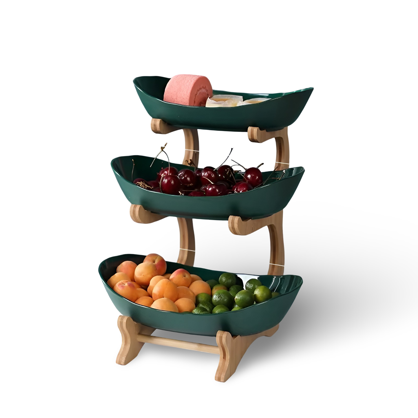 Multi-Tiered Wooden Fruit Bowl for Kitchen Organization - Lamylie