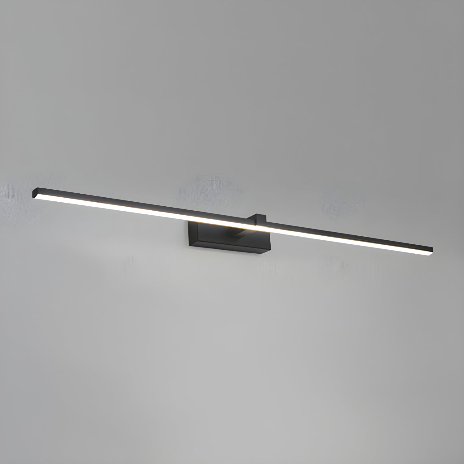 Linear Mirror Lighting Metal | Integrated LED Wall Lamp in Black | 3 Lengths - Lamylie