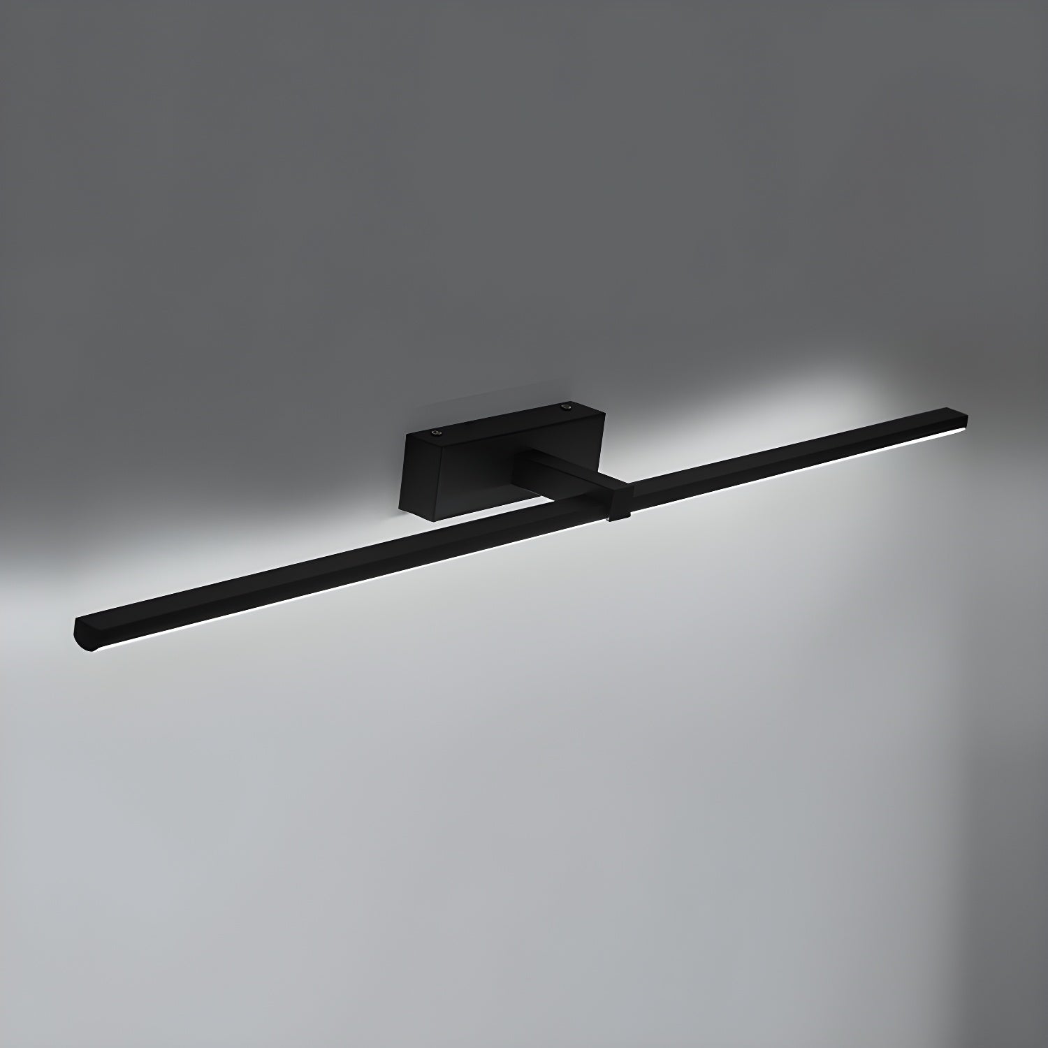 Linear Mirror Lighting Metal | Integrated LED Wall Lamp in Black | 3 Lengths - Lamylie
