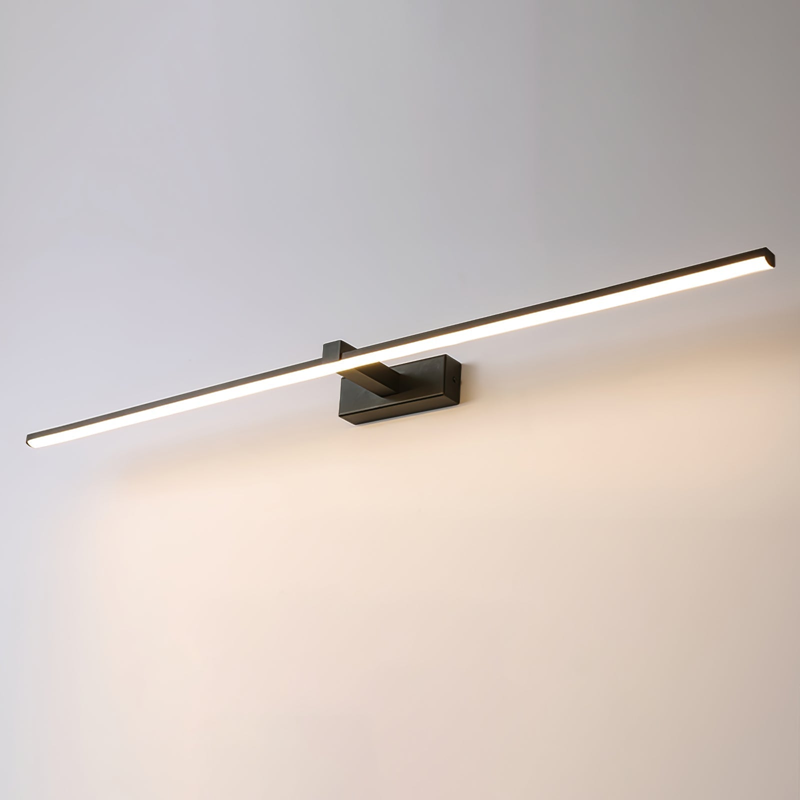 Linear Mirror Lighting Metal | Integrated LED Wall Lamp in Black | 3 Lengths - Lamylie
