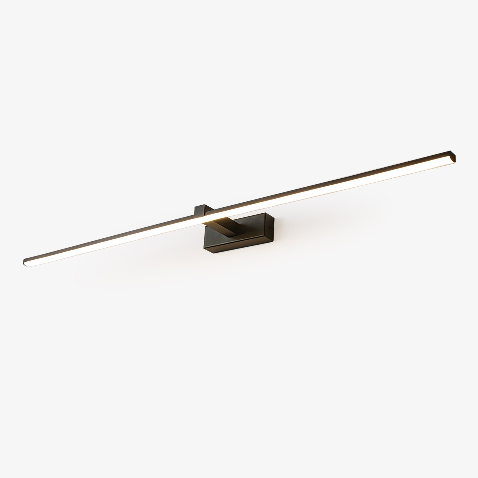 Linear Mirror Lighting Metal | Integrated LED Wall Lamp in Black | 3 Lengths - Lamylie