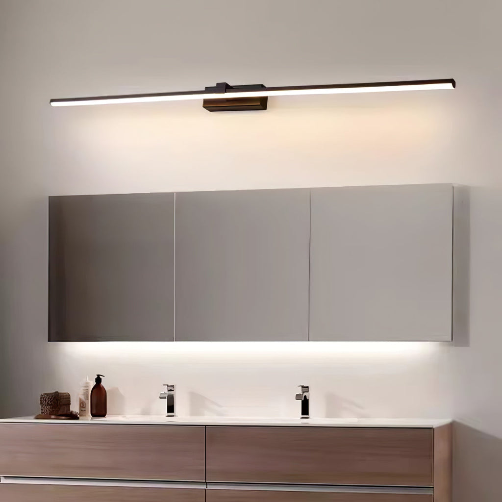 Linear Mirror Lighting Metal | Integrated LED Wall Lamp in Black | 3 Lengths - Lamylie
