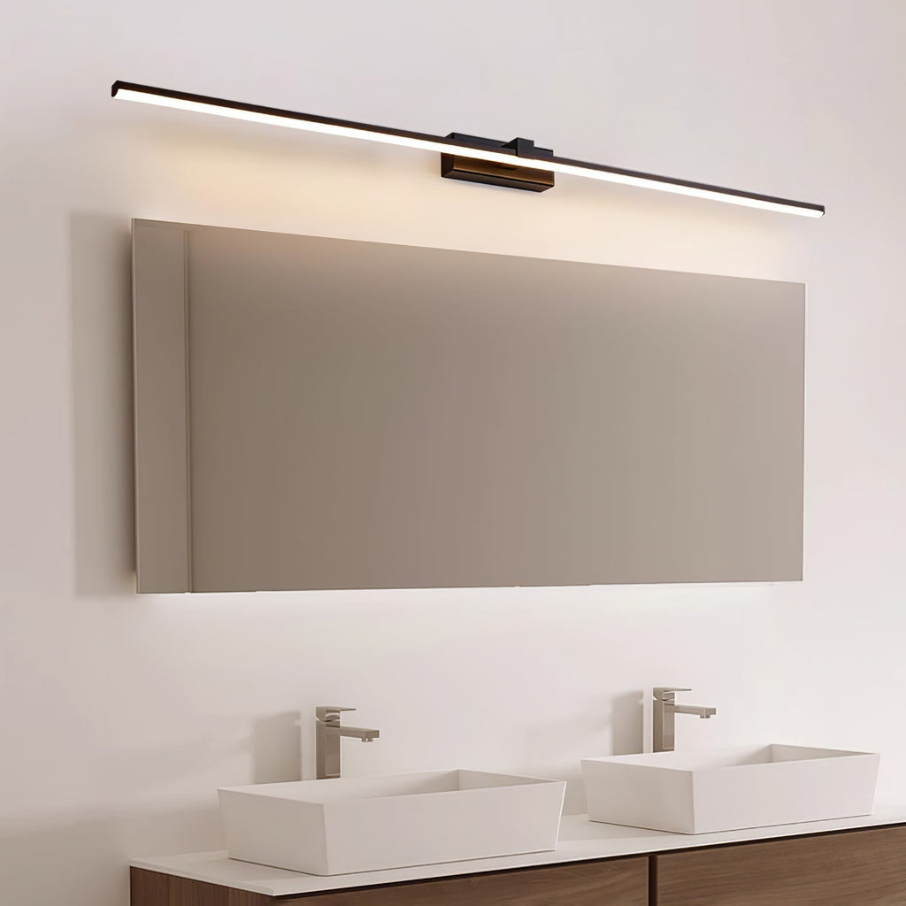Linear Mirror Lighting Metal | Integrated LED Wall Lamp in Black | 3 Lengths - Lamylie
