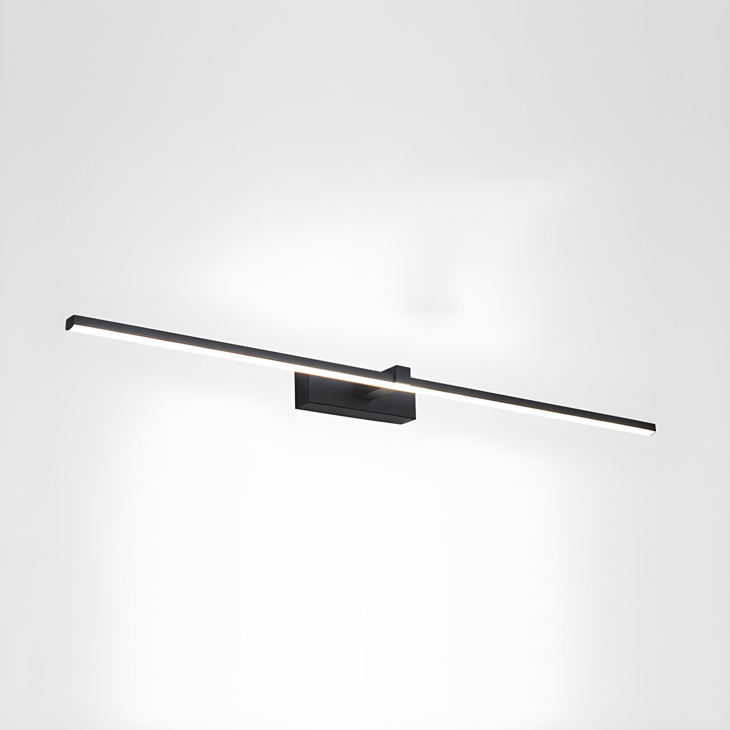Linear Mirror Lighting Metal | Integrated LED Wall Lamp in Black | 3 Lengths - Lamylie