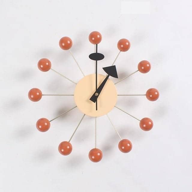 Abstrakt 3D-veggklokke med kuler | Skandinavisk minimalistisk design, 32 cm, silikon, kvartsverk med lydløs gange, dekorativ interiørklokke, svart og grå – Lamylie