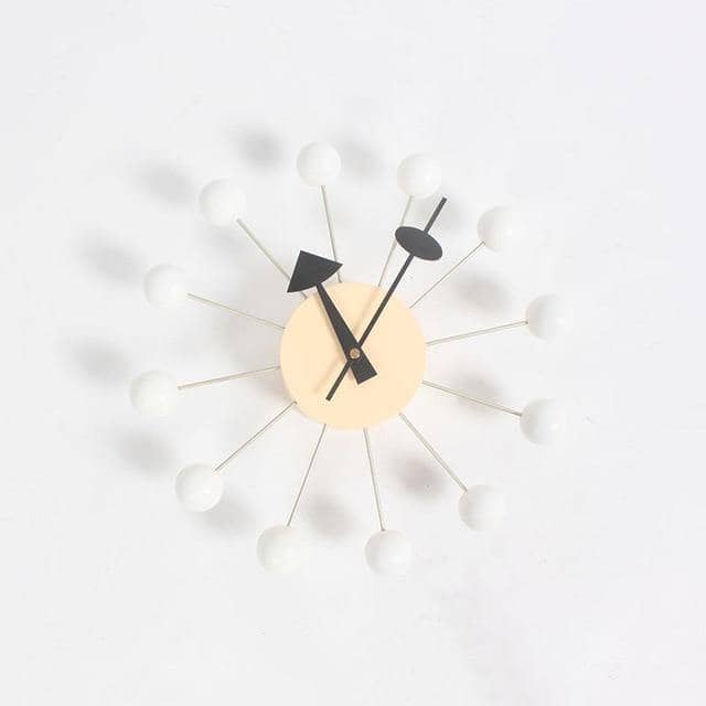 Abstrakt 3D-veggklokke med kuler | Skandinavisk minimalistisk design, 32 cm, silikon, kvartsverk med lydløs gange, dekorativ interiørklokke, svart og grå – Lamylie