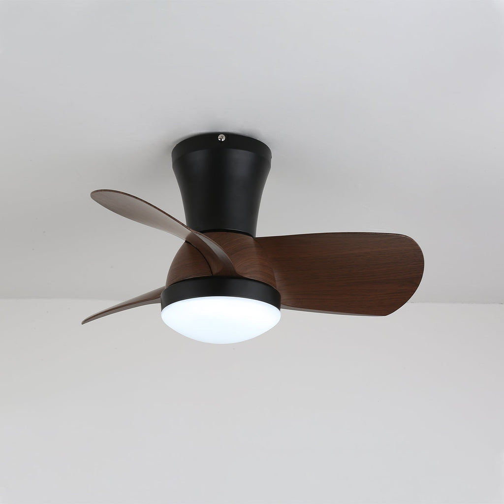 Ventilateur de plafond moderne avec éclairage en bois et blanc Ø61 cm | Ventilateur silencieux avec LED 24 W, 6 vitesses et télécommande pour salon, chambre ou bureau – Lamylie