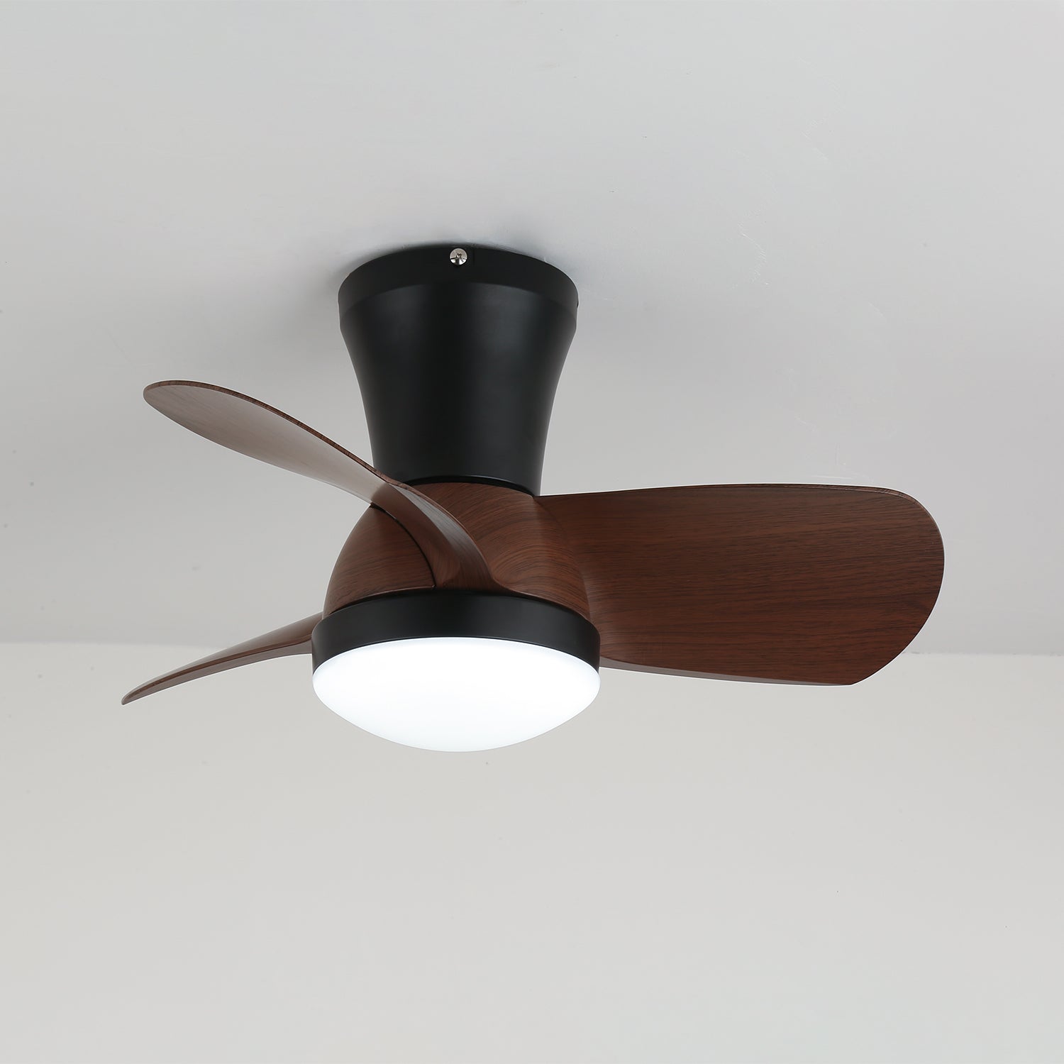 Ventilateur de plafond moderne avec éclairage en bois et blanc Ø61 cm | Ventilateur silencieux avec LED 24 W, 6 vitesses et télécommande pour salon, chambre ou bureau – Lamylie
