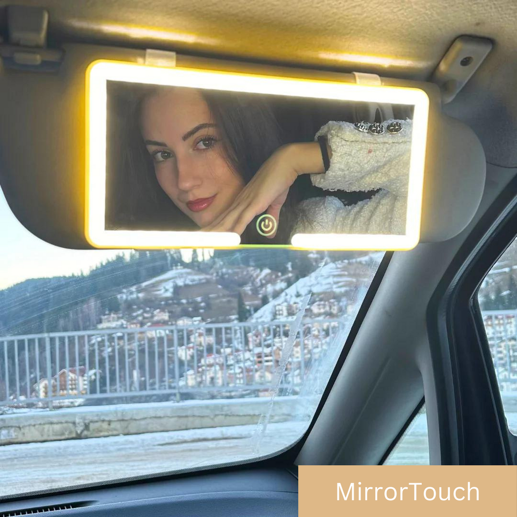 Beleuchteter Schminkspiegel für das Auto — LED-Kosmetikspiegel mit 3 Lichteinstellungen und Clip — Wiederaufladbarer Reisespiegel für Sonnenblende und Zuhause – Lamylie