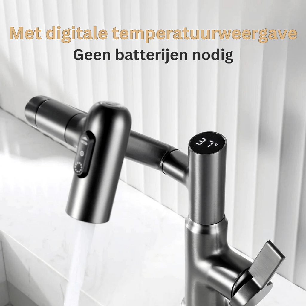 Digital Faucet with Temperature Display | Rotatable Design with Multiple Spray Modes for Kitchen and Bathroom - Lamylie