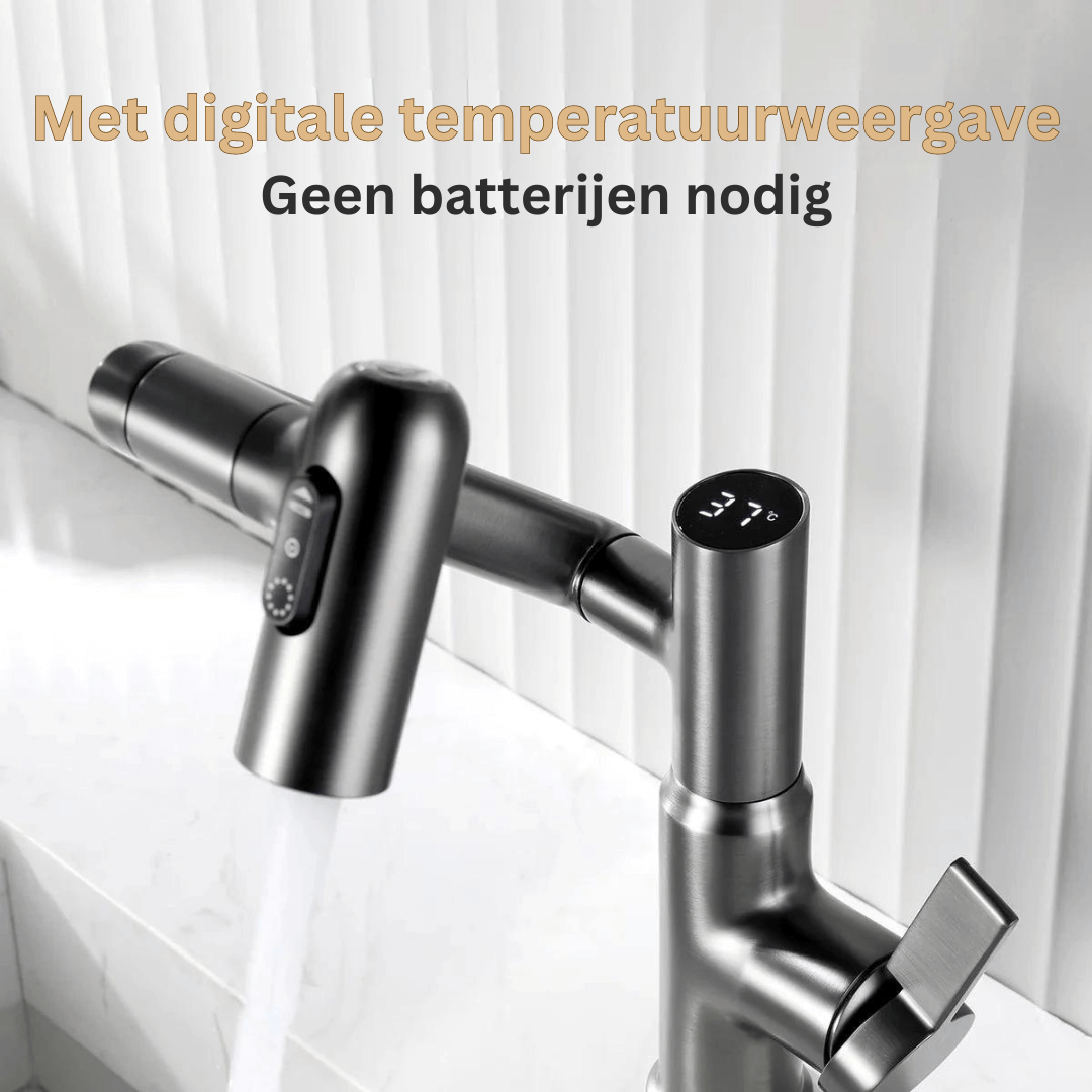 Digital Faucet with Temperature Display | Rotatable Design with Multiple Spray Modes for Kitchen and Bathroom - Lamylie