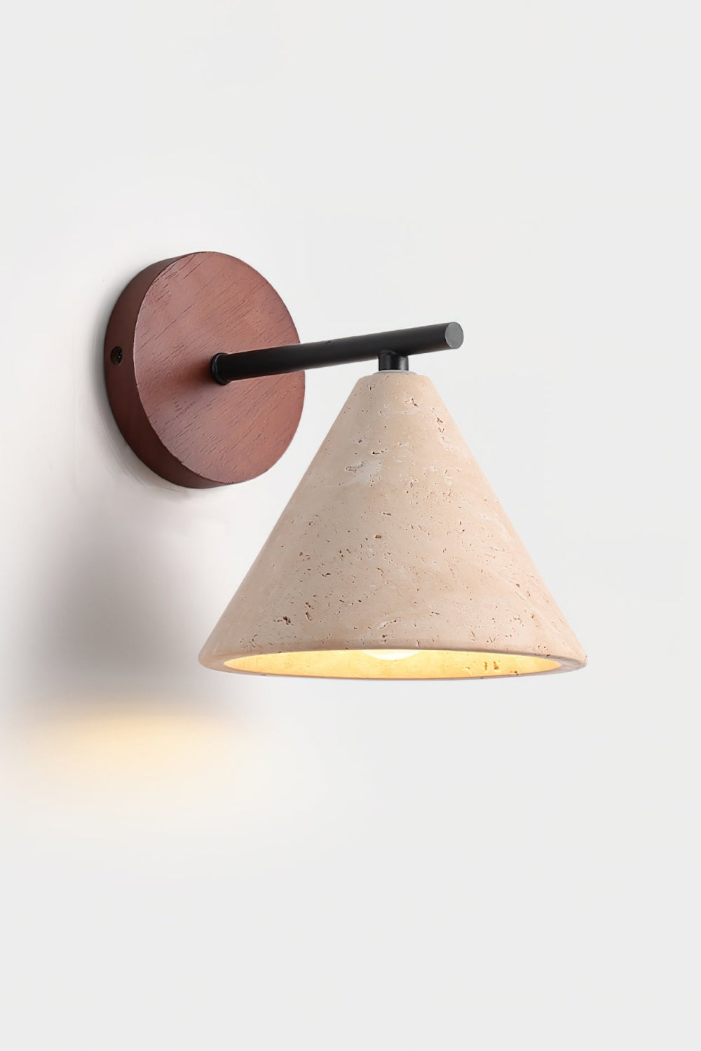 Travertin Wandleuchte konisches Design Minimalistische Akzentbeleuchtung Schlafzimmer Wohnzimmer - Lamylie