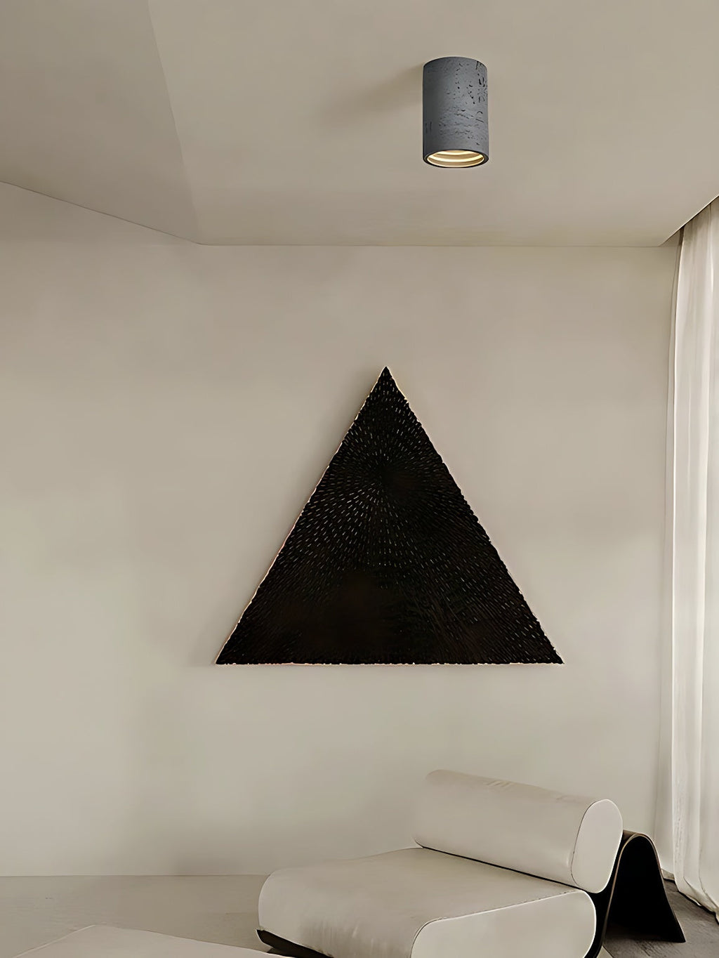 Cylindrical Travertine Ceiling Lamp | LED Lighting for Modern Interiors - Lamylie