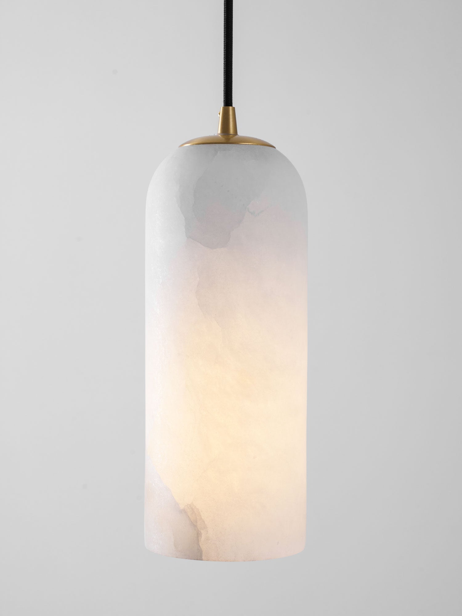 Alabaster Pendant Lamp with Braided Cord | Natural Stone Lighting from Single Light to 21-Light Cluster | Mid-Century Modern Style Dining Room Pendant Lamp with E12/E14 Fitting - Lamylie