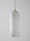 Alabaster Pendant Lamp with Braided Cord | Natural Stone Lighting from Single Light to 21-Light Cluster | Mid-Century Modern Style Dining Room Pendant Lamp with E12/E14 Fitting - Lamylie