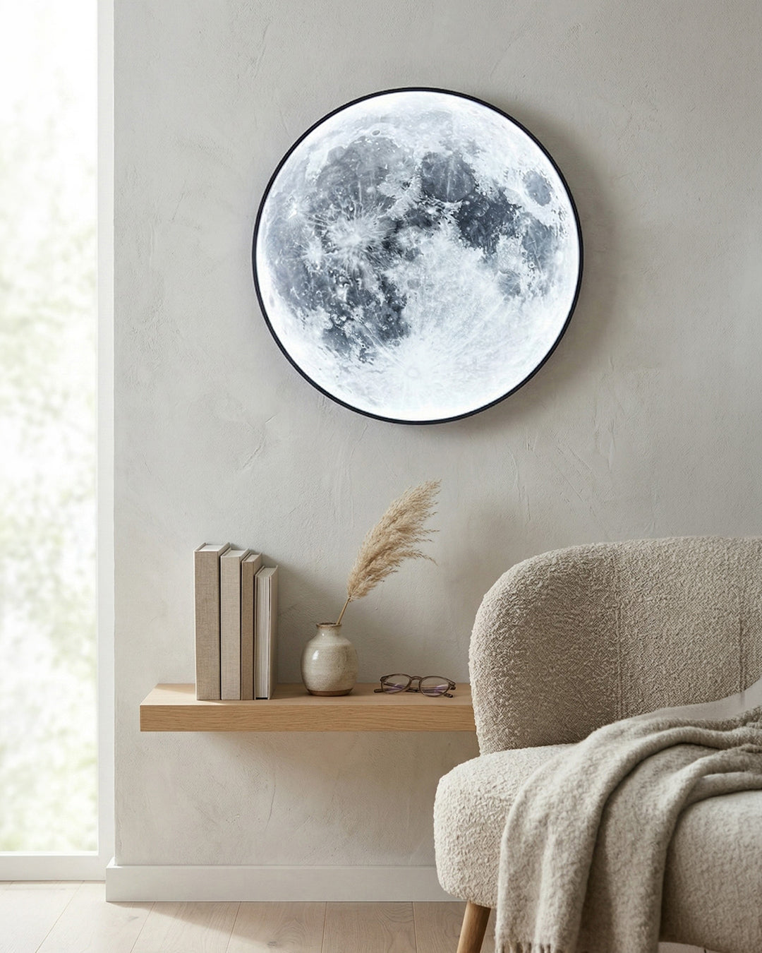 Moon Wall Lamp | Textured Globe with Ambient Lighting in 6 Sizes - Lamylie