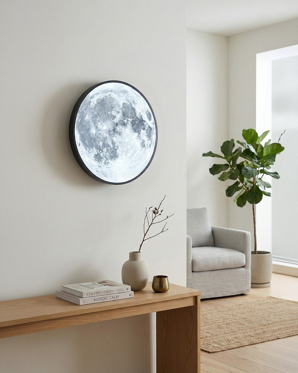 Moon Wall Lamp | Textured Globe with Ambient Lighting in 6 Sizes - Lamylie