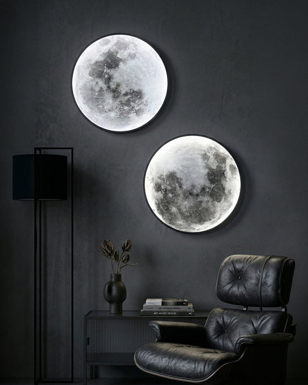 Moon Wall Lamp | Textured Globe with Ambient Lighting in 6 Sizes - Lamylie