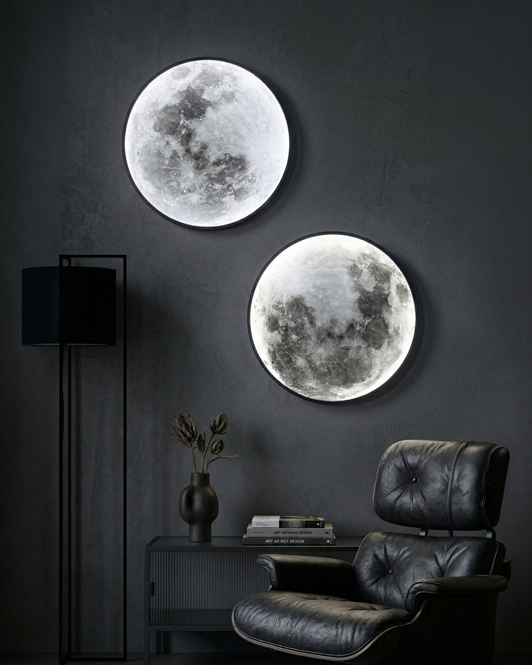 Moon Wall Lamp | Textured Globe with Ambient Lighting in 6 Sizes - Lamylie