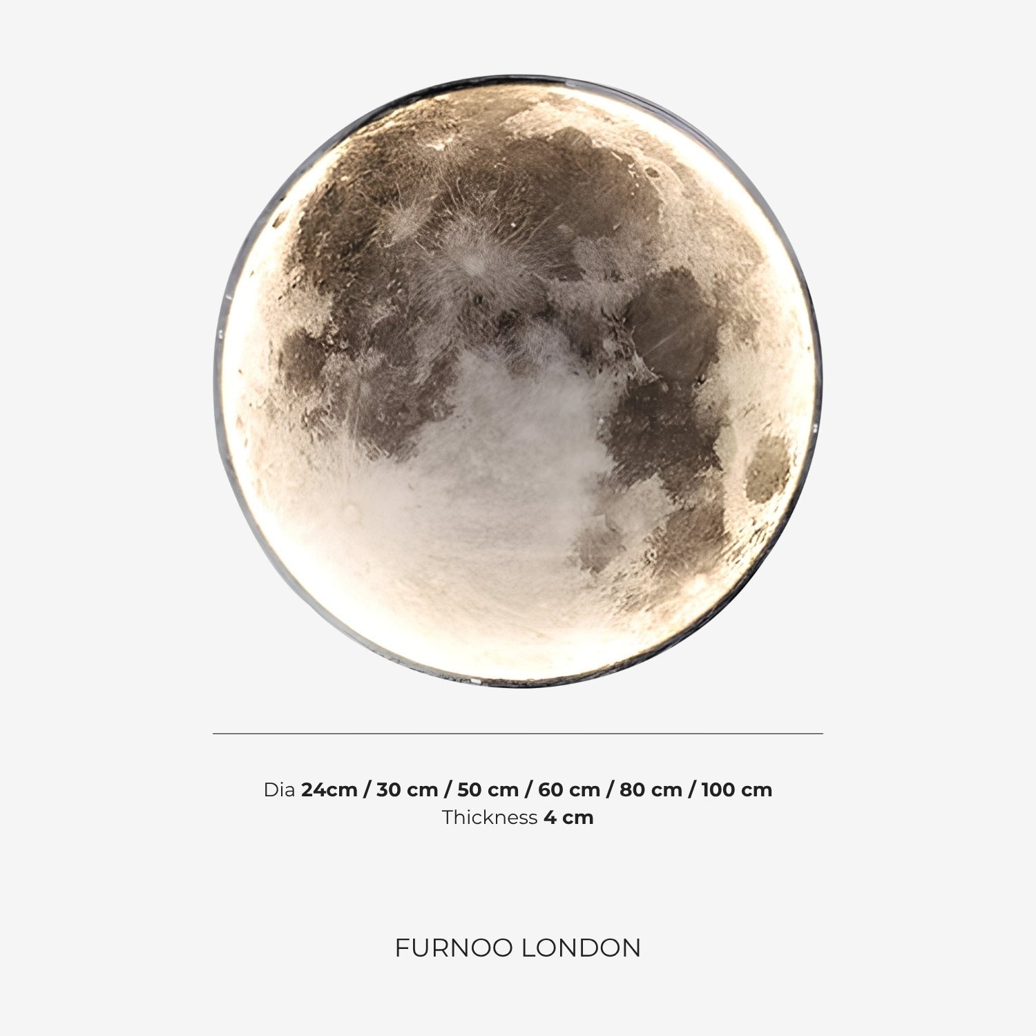 Moon Wall Lamp | Textured Globe with Ambient Lighting in 6 Sizes - Lamylie