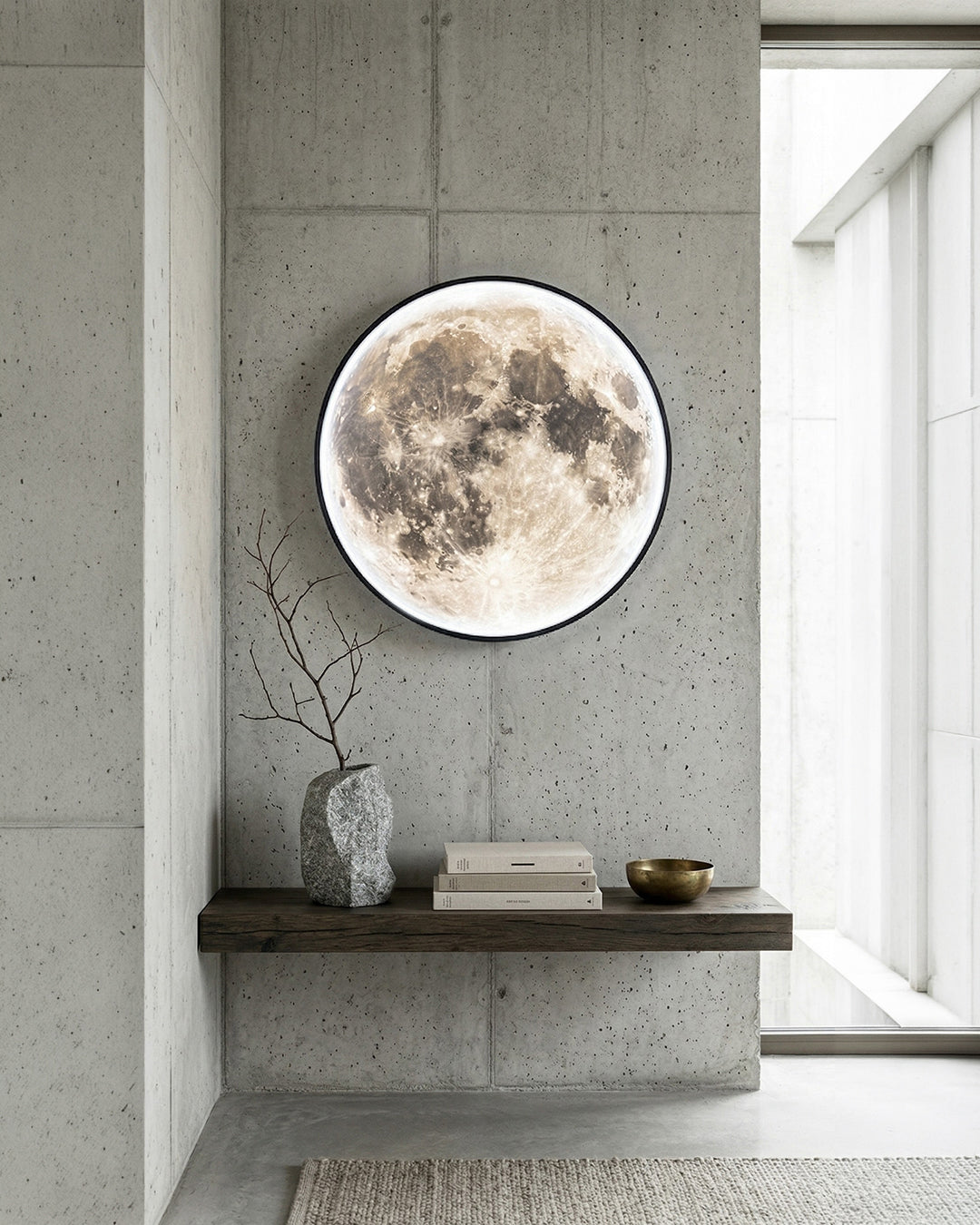 Moon Wall Lamp | Textured Globe with Ambient Lighting in 6 Sizes - Lamylie