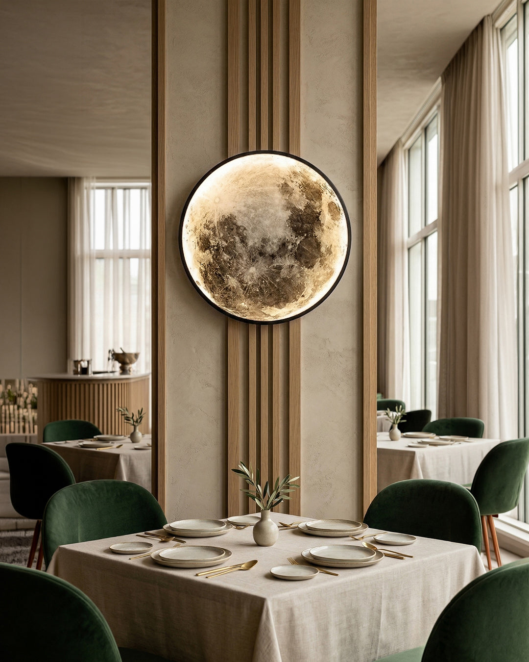 Moon Wall Lamp | Textured Globe with Ambient Lighting in 6 Sizes - Lamylie