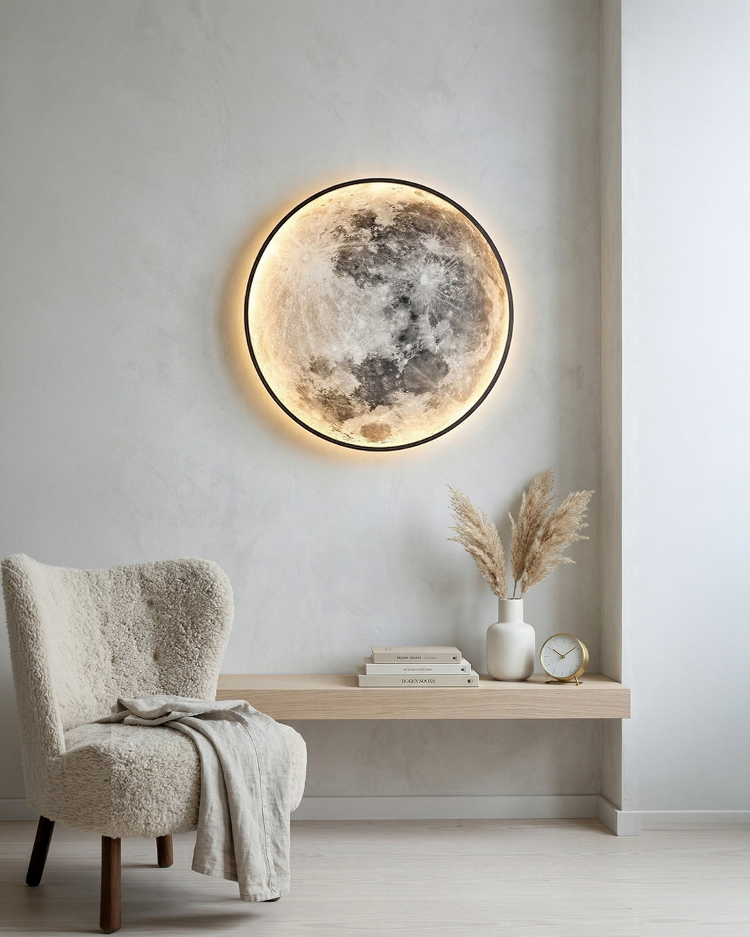 Moon Wall Lamp | Textured Globe with Ambient Lighting in 6 Sizes - Lamylie