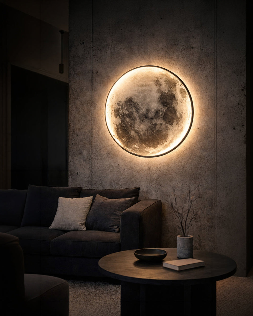 Moon Wall Lamp | Textured Globe with Ambient Lighting in 6 Sizes - Lamylie