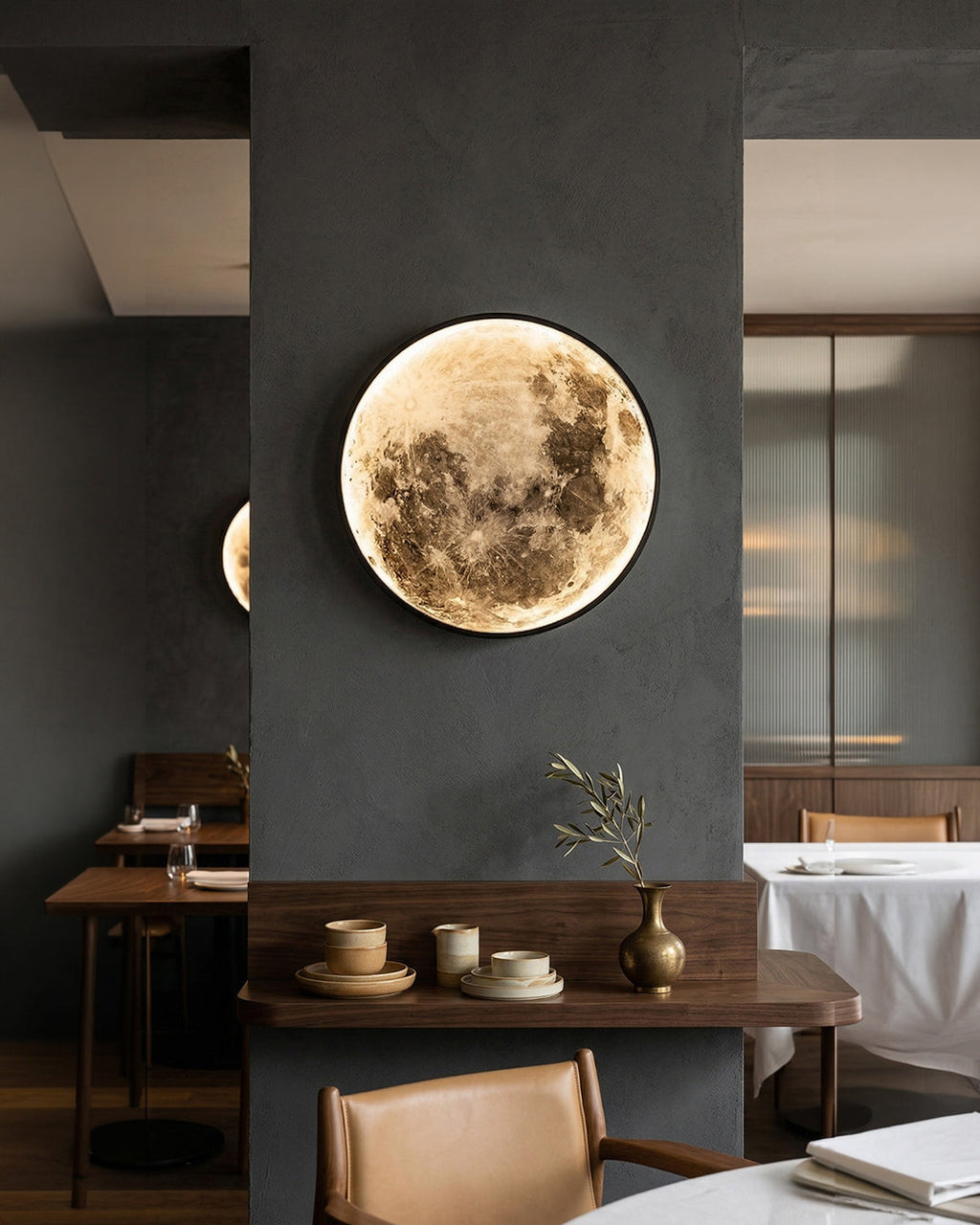 Moon Wall Lamp | Textured Globe with Ambient Lighting in 6 Sizes - Lamylie