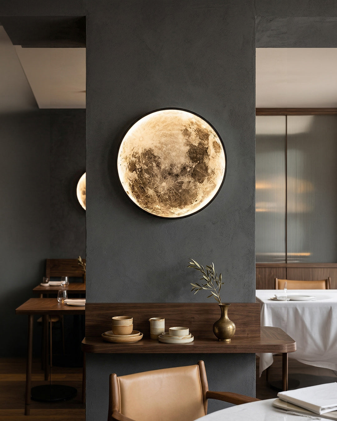 Moon Wall Lamp | Textured Globe with Ambient Lighting in 6 Sizes - Lamylie