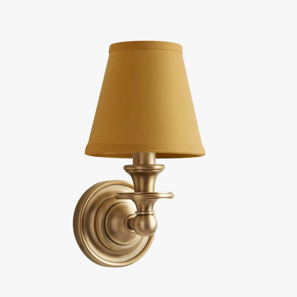 Wall Lamp with Fabric Shade and Gooseneck Arm | Wrought Iron Fixture with Adjustable Reading Lamp - Lamylie