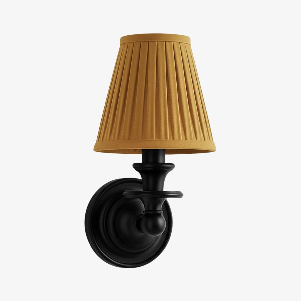 Wall Lamp with Fabric Shade and Gooseneck Arm | Wrought Iron Fixture with Adjustable Reading Lamp - Lamylie