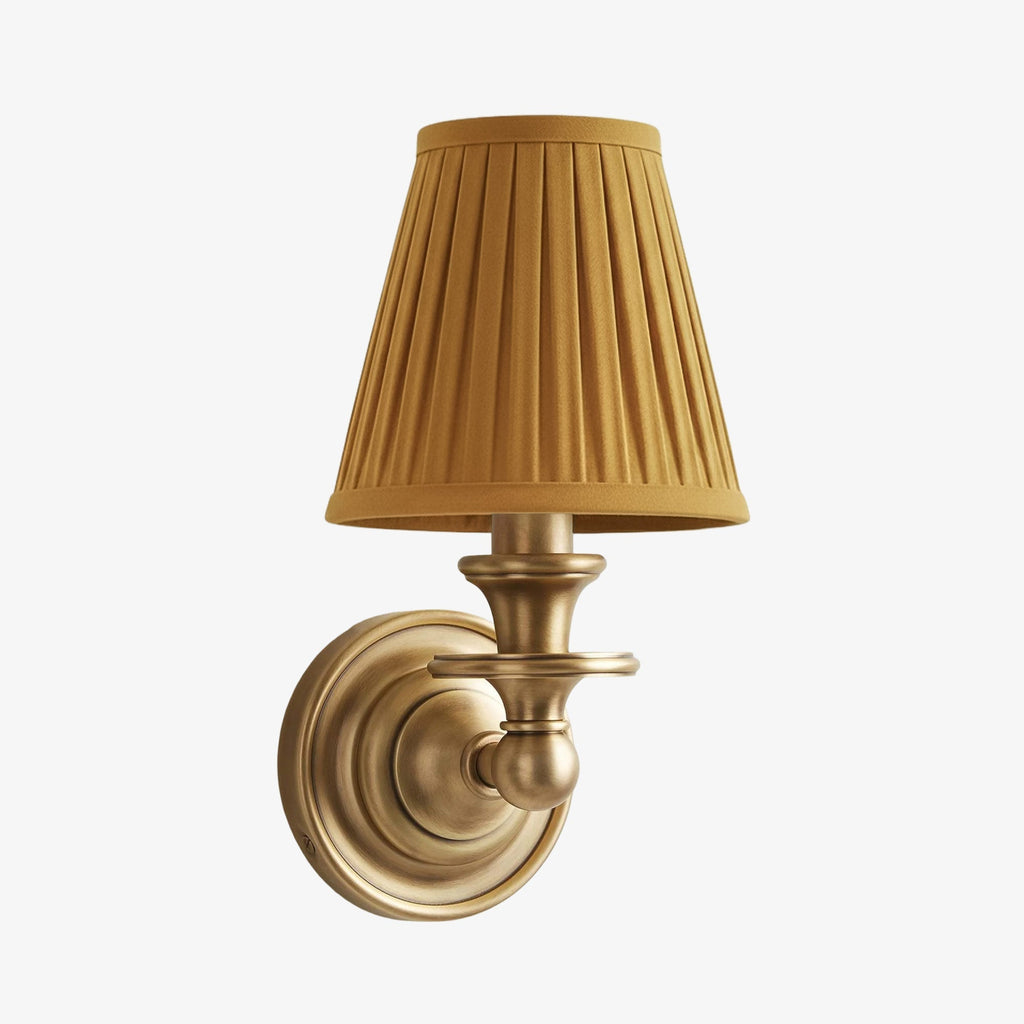 Wall Lamp with Fabric Shade and Gooseneck Arm | Wrought Iron Fixture with Adjustable Reading Lamp - Lamylie