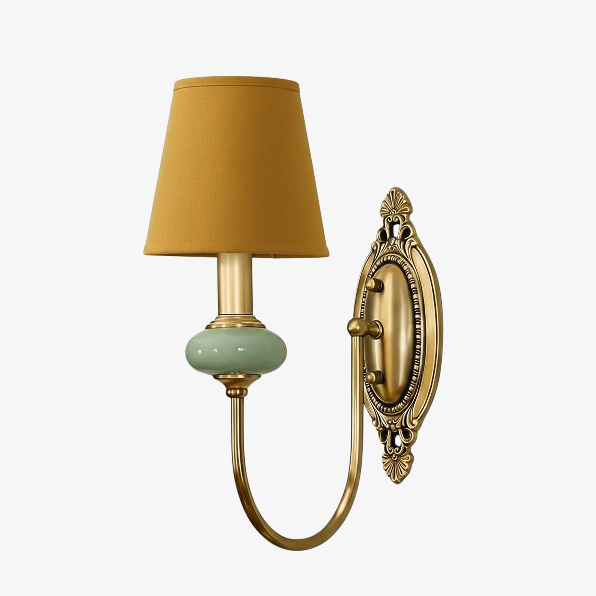 Ceramic Wall Lamp with Fabric Shade - 1 or 2 Light Points - E27 - Various Colors & Styles - Lamylie