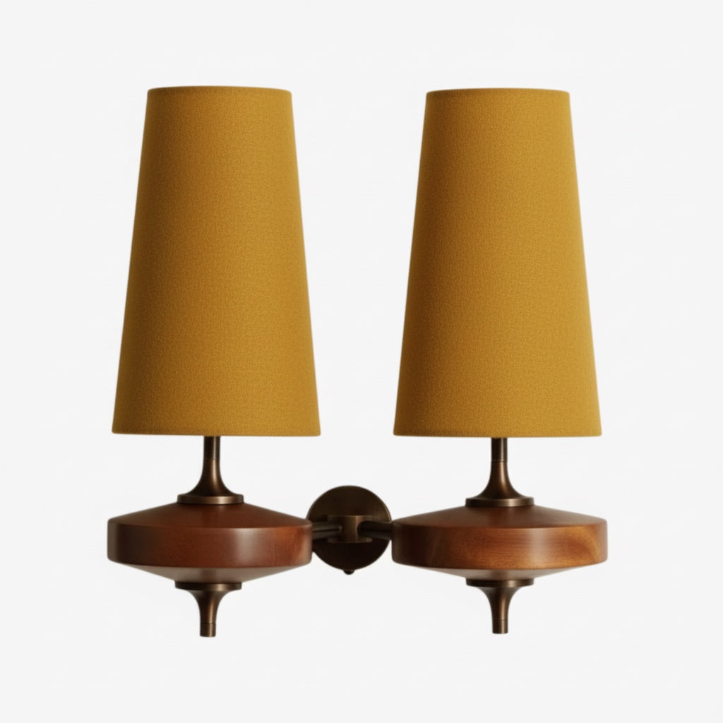 Retro Wall Lamp with Fabric Shade | Vintage Lighting for Bedroom - Lamylie