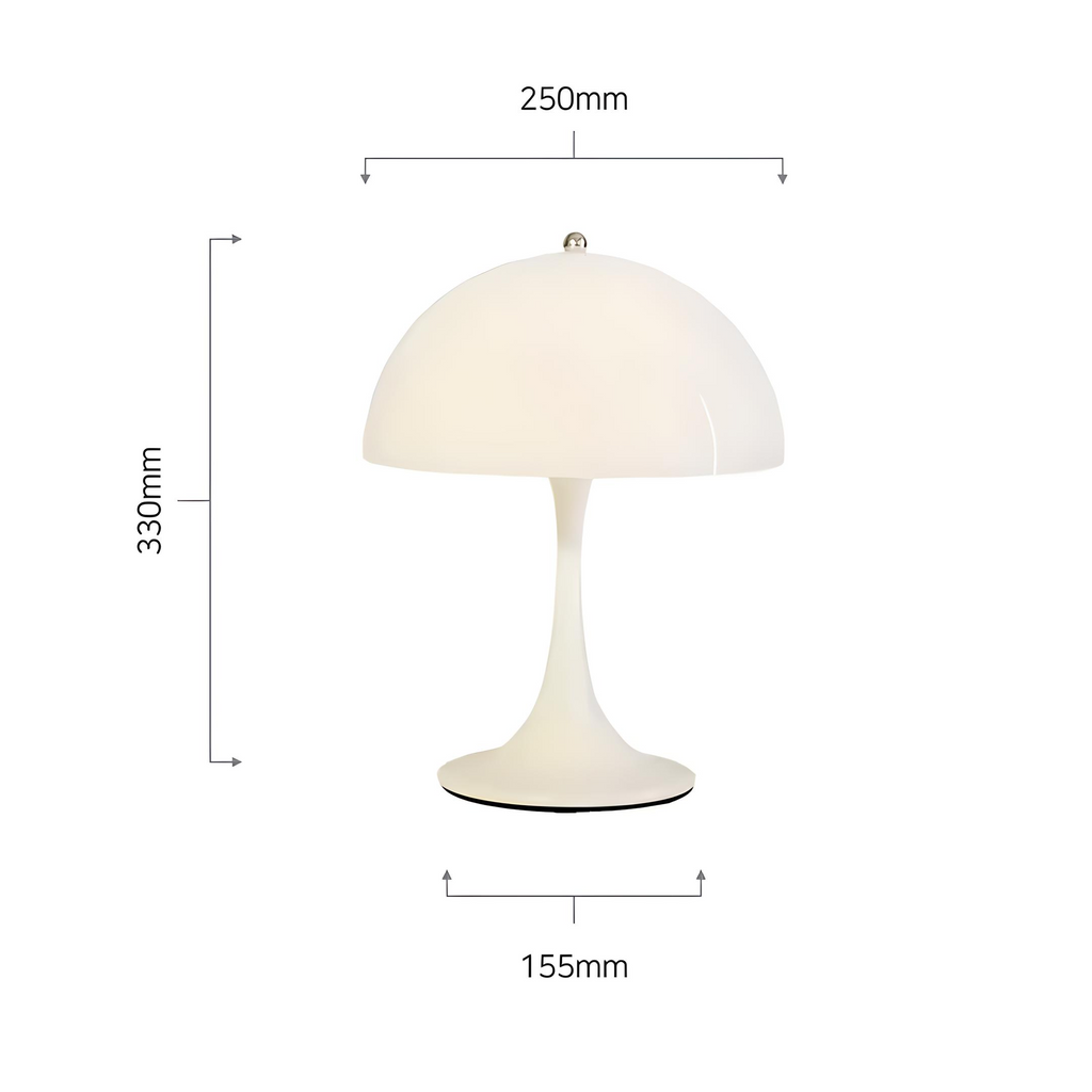 NovaMush Vintage-Pilz-Tischlampe — Kompakte Kuppelform, gerichtetes Licht