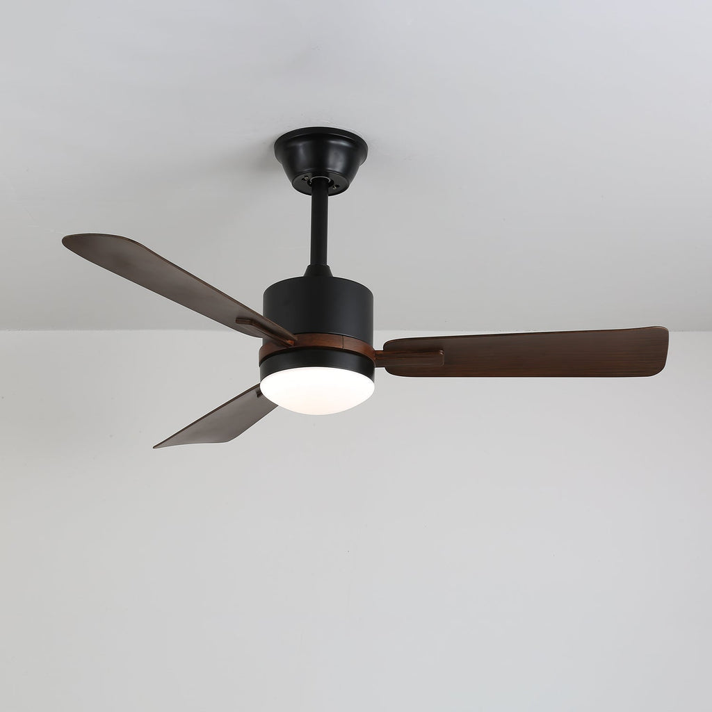 Modern mennyezeti ventilátor világítással – Fa és LED – Távirányító – Lamylie