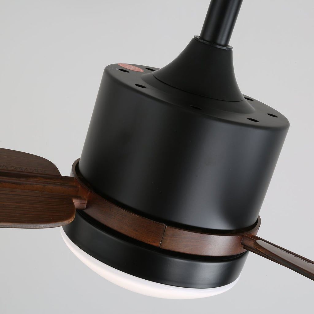 Modern mennyezeti ventilátor világítással – Fa és LED – Távirányító – Lamylie