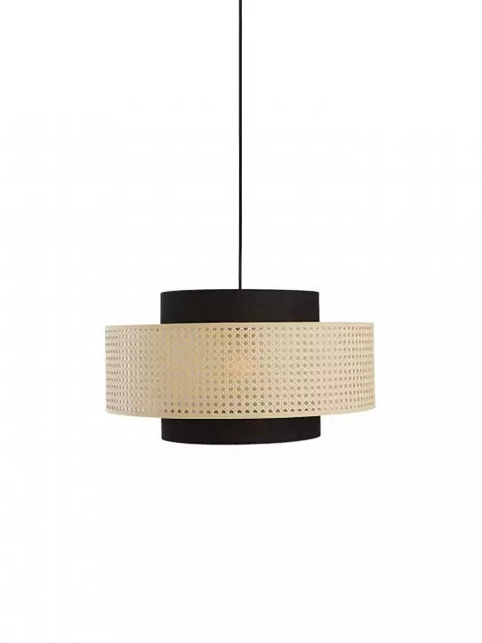 Handwoven Hemp Pendant Lamp in Zen Style | Natural Rattan Drum Lamp for Rustic Atmosphere - Lamylie