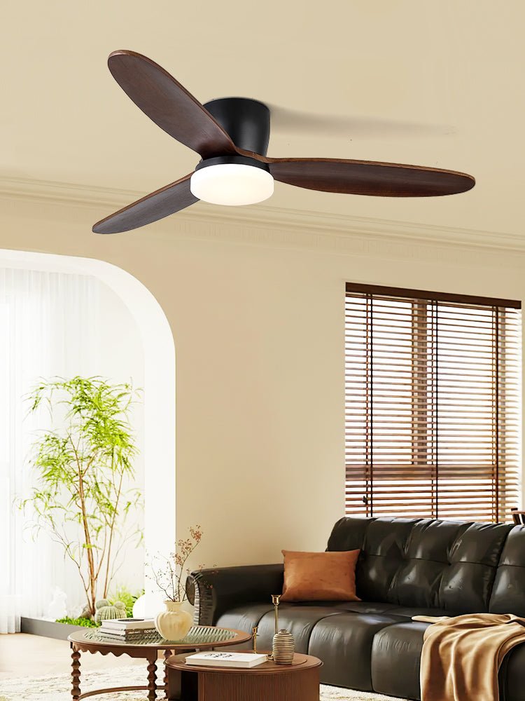 مروحة سقف بإضاءة أثِيرس | LED مدمج بقدرة 35W | 6 سرعات | جهاز تحكم عن بُعد | محرك هادئ | تصميم كلاسيكي | خشب داكن | لغرفة المعيشة وغرفة النوم - لاميلييه