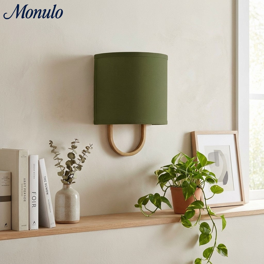 Wall Lamp Fabric Shade | Modern Bedroom Wall Lighting for Cozy Ambiance - Lamylie