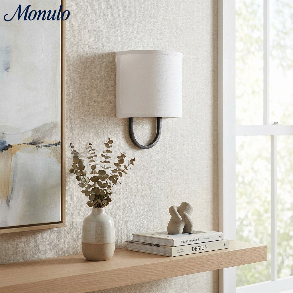 Wall Lamp Fabric Shade | Modern Bedroom Wall Lighting for Cozy Ambiance - Lamylie