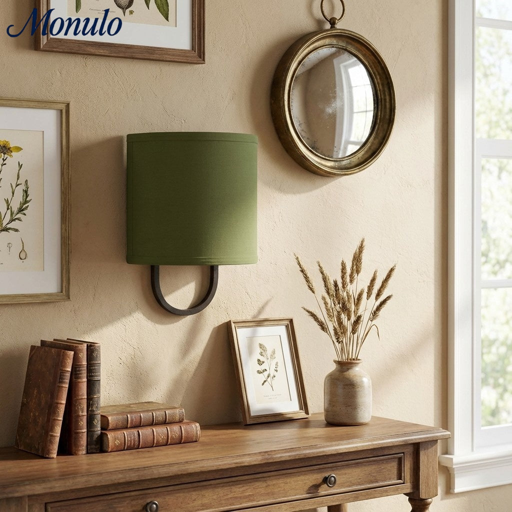 Wall Lamp Fabric Shade | Modern Bedroom Wall Lighting for Cozy Ambiance - Lamylie