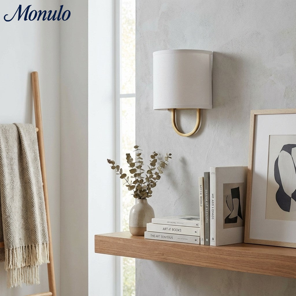 Wall Lamp Fabric Shade | Modern Bedroom Wall Lighting for Cozy Ambiance - Lamylie