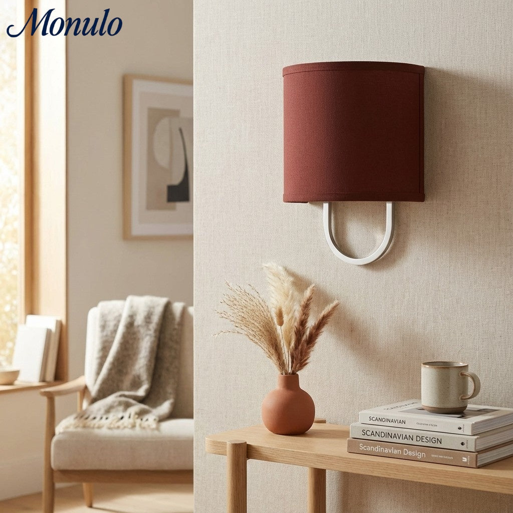 Wall Lamp Fabric Shade | Modern Bedroom Wall Lighting for Cozy Ambiance - Lamylie