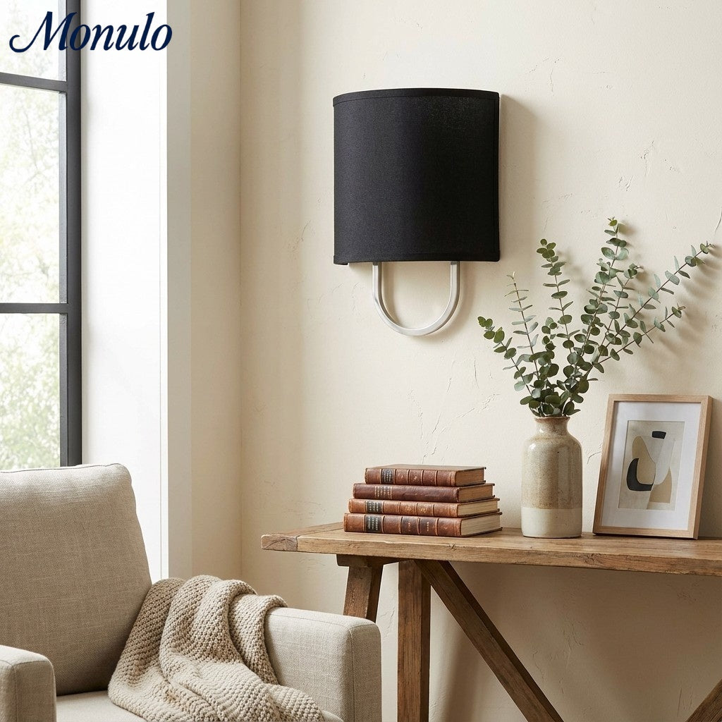 Wall Lamp Fabric Shade | Modern Bedroom Wall Lighting for Cozy Ambiance - Lamylie