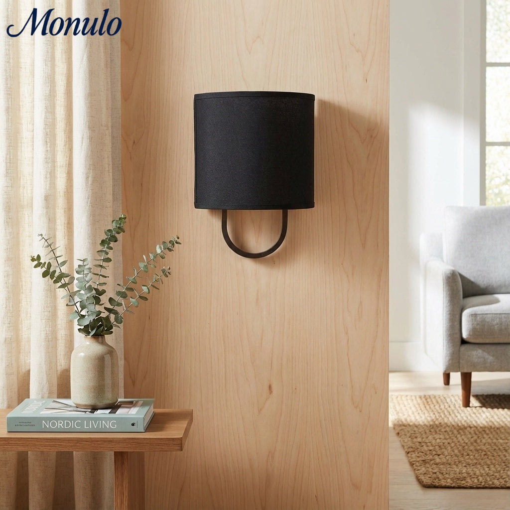 Wall Lamp Fabric Shade | Modern Bedroom Wall Lighting for Cozy Ambiance - Lamylie