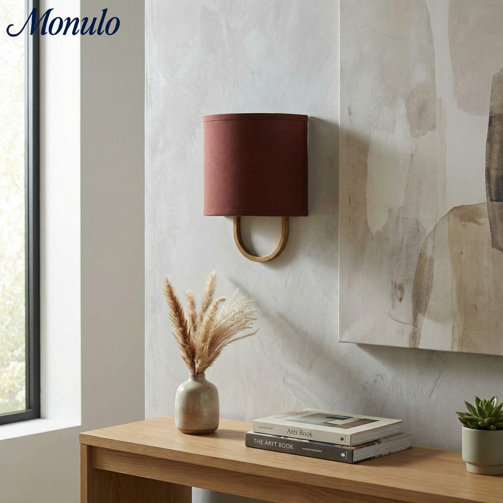 Wall Lamp Fabric Shade | Modern Bedroom Wall Lighting for Cozy Ambiance - Lamylie